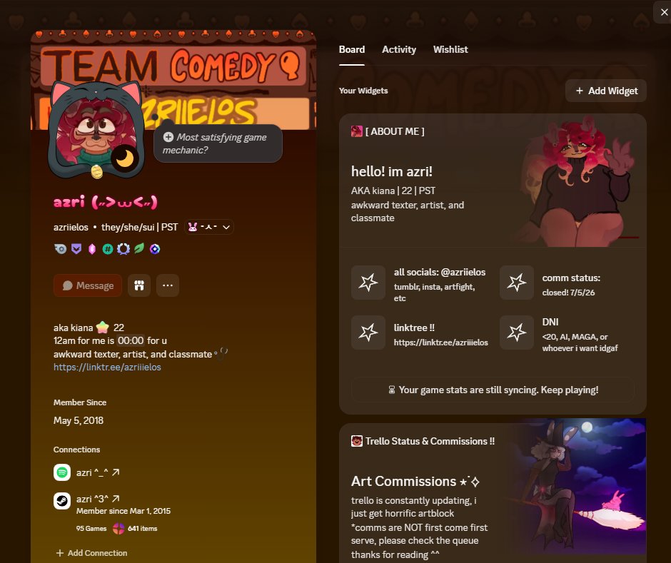 azriielos's tweet photo. i really like this discord widget thing, but idk how to make it public; the tut vid i watched wasnt accurate to the website they linked. tips? https://t.co/adC9Z8qiJa