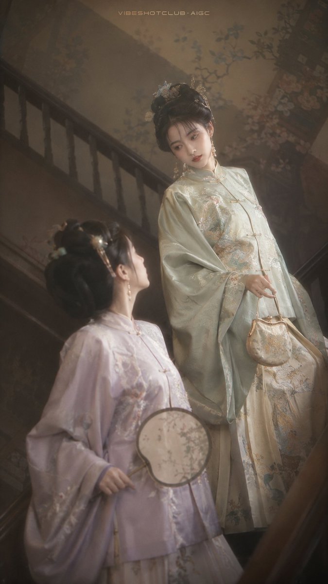 MANISH1027512's tweet photo. 明制汉服 · 日常闺阁版本

明制汉服最吸引我的地方，是它那种很安静的端庄感。

立领短袄、马面裙、宽袖、裙门、两侧打褶、低饱和绣花面料，这些元素组合在一起，会形成一种很规整的美。轮廓不轻飘，线条也不夸张，整个人的气质会被往里收，显得温婉、克制、有分寸。

日常闺阁版本的明制，我会更喜欢它柔和的一面：颜色淡一点，纹样细一点，袖子自然垂落，马面裙的褶皱在走动时轻轻展开。

那种感觉像是旧时庭院里的一瞬间，有礼数，有生活气，也有一点藏起来的贵气。