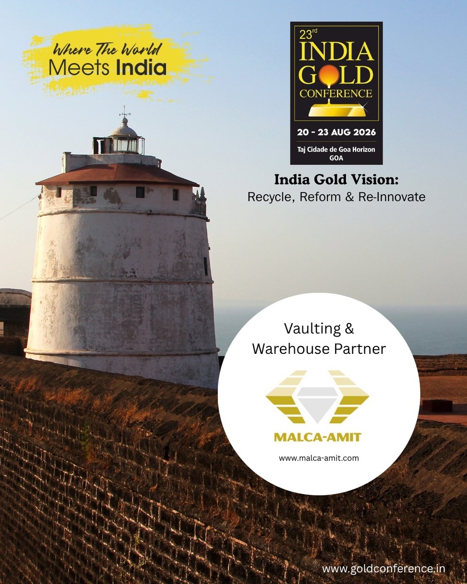 Bullionworldin's tweet photo. We are enthused to welcome Malca Amit as our Vaulting &amp; Warehouse Partner for the 23rd Edition of IGC 2026.

🗓️ 20 - 23 Aug 2026
📍Taj Cidade De Goa Horizon, Goa

To know more about the sponsor, visit: https://t.co/FCpxmbcP9k

Register now: https://t.co/Q7iPR2qd4Q https://t.co/mshe8jzeIs