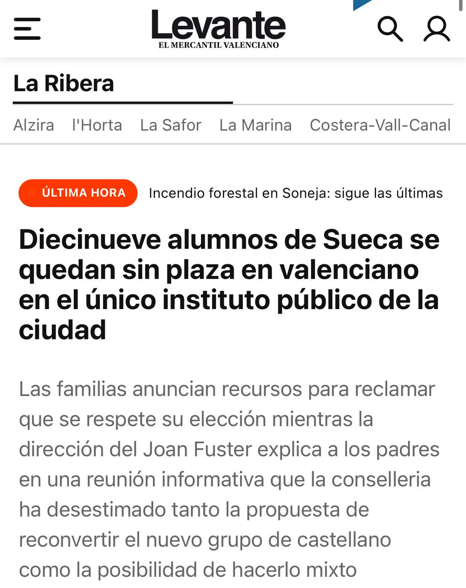 joanguanter_'s tweet photo. 19 alumnes de l’IES Joan Fuster de Sueca es queden sense poder estudiar en valencià.

No hi ha millor exemple del que està fent el PP amb l’educació pública valenciana.

Si Fuster alçara el cap… https://t.co/bWI1gjQpyP