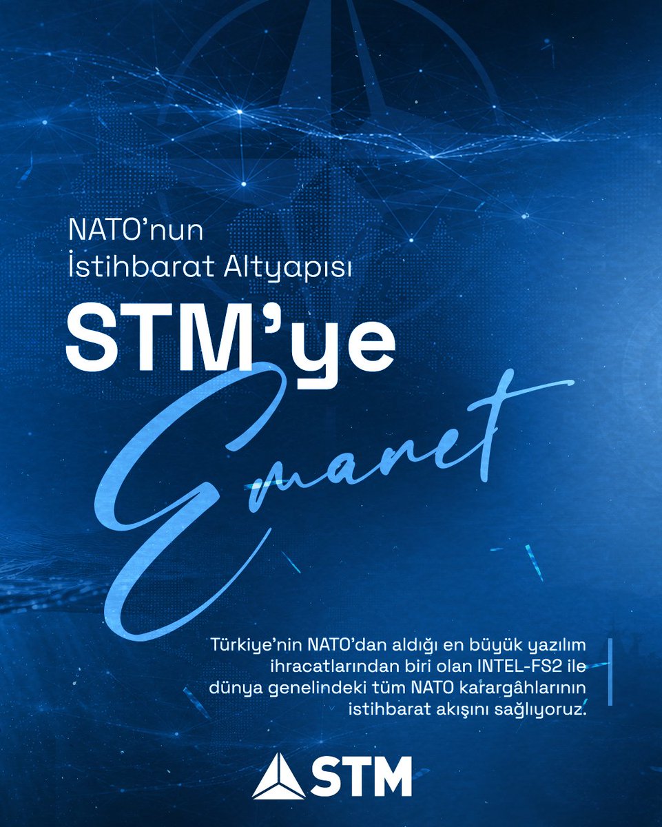 STMDefence's tweet photo. NATO'da Türk mühendisliğinin imzası var! 🇹🇷 

Karargâhlar arası istihbarat akışından savaş alanında kesintisiz durumsal farkındalığa; STM olarak komuta kontrol ve yazılım yeteneklerimizle NATO’nun teknoloji tabanlı dönüşümüne yön veriyoruz. https://t.co/yl5nHfeW1d