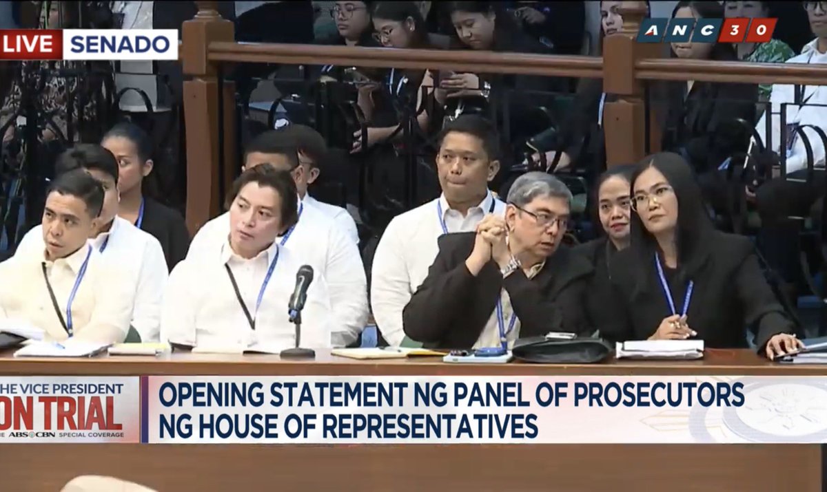 tj_canino's tweet photo. REP. LUISTRO COULD TAKE ON THE VP’S ENTIRE DEFENSE TEAM WITH THAT OPENING STATEMENT ALONE:

“Ang kapangyarihan ay ’di pag-aari ng sinumang opisyal; hiram lamang ito sa taumbayan.” 

MIC DROP 🎤 #ImpeachmentTrial https://t.co/xoRk4LFd8J