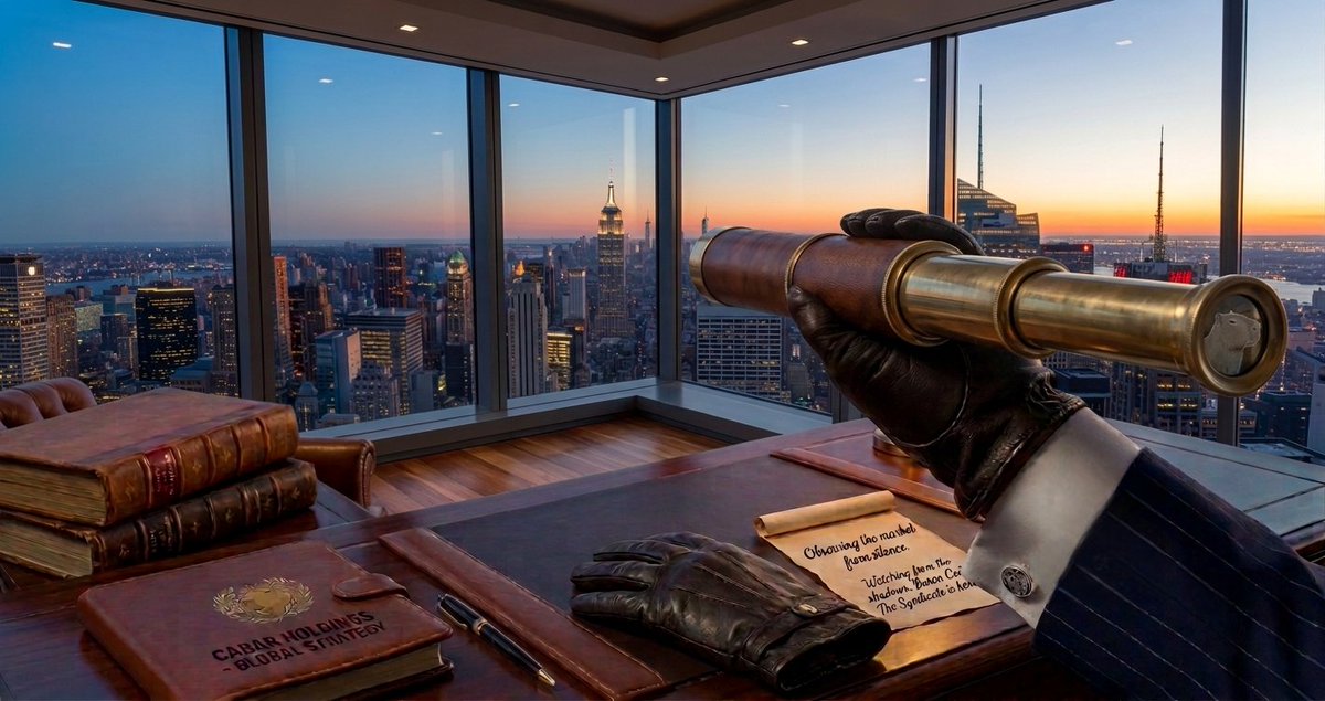 DonCabar's tweet photo. @itsFoxCrypto The market thinks it's moving unseen. But the Baron is always watching. 🤫

From the shadows of the penthouse, every chart is analyzed, every position tracked. We don't chase the noise—we wait for the perfect strike.

The Syndicate is here. The Baron is waiting. 🏛️🕵️‍♂️

$CABAR https://t.co/SRAJe5GSM8