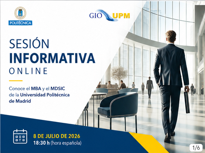 gioupm's tweet photo. ¿Pensando en impulsar tu carrera hacia puestos de dirección?
📅 8 de julio | 🕡 18:30 h (España)
Participa en la sesión informativa del MBA y del MDSIC de la UPM y conoce todos los detalles de nuestros programas.
👉 https://t.co/4qAPN5JKyQ
#MBA #MDSIC #UPM #GIOUPM https://t.co/xk6eaYhrNB