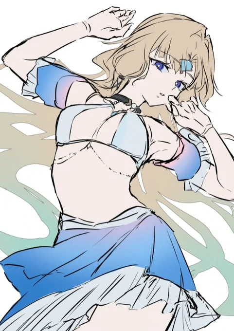パールさん、塗り込む前の下塗りの状態も割と好き。本当に綺麗なキャラデザ...