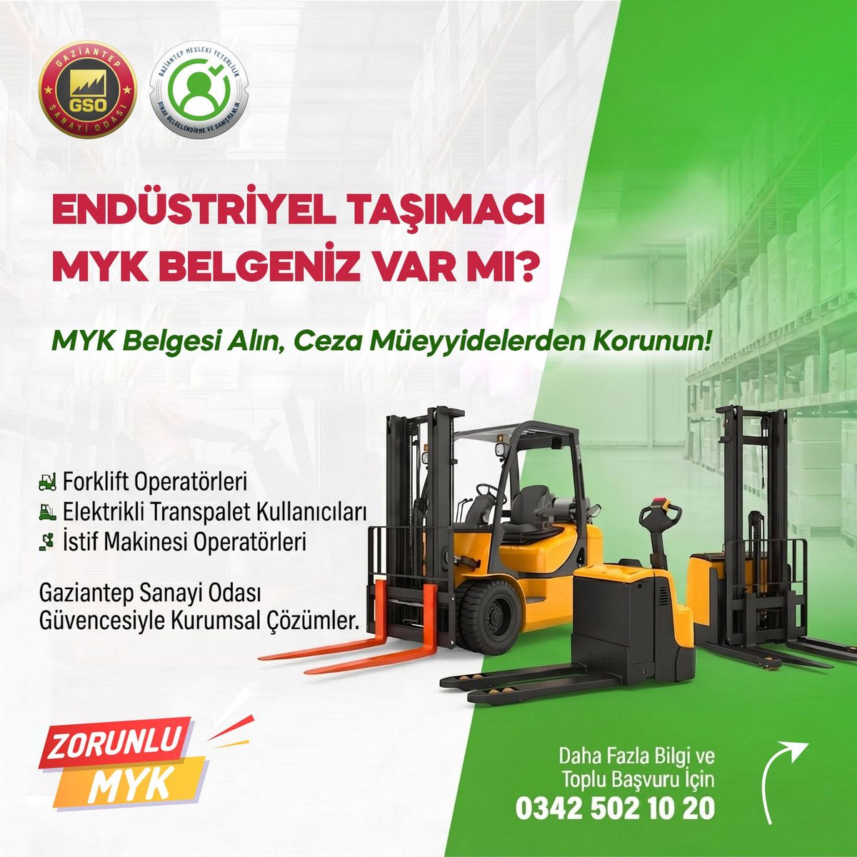gasbem's tweet photo. ➡️ ENDÜSTRİYEL TAŞIMACI MYK BELGENİZ VAR MI❓

MYK Belgesi Alın, Ceza Müeyyidelerden Korunun! ⚠️

Gaziantep Sanayi Odası güvencesiyle sunduğumuz kurumsal çözümlerle yanınızdayız. 🤝 

Aşağıdaki alanlarda faaliyet gösteren tüm operatörler için MYK belgesi artık ZORUNLU:

(+++) https://t.co/rGrZIBTRkG