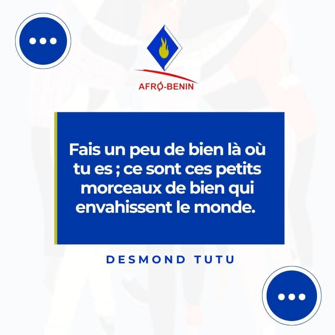 afrobenin's tweet photo. Ne sous-estime jamais l'impact d'un geste, d'une parole ou d'une action positive. Les grands changements commencent souvent par de petites initiatives. Fais ta part aujourd'hui, aussi modeste soit-elle. 🤩

Passe une agréable semaine !

#AFROBENIN #BonLundi https://t.co/5UeWc3VUDq