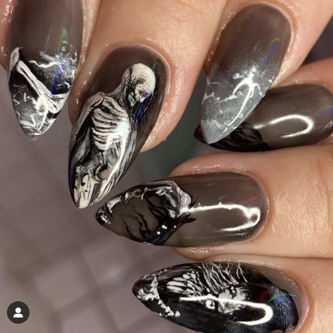 _littlegroves's tweet photo. pretty gothic skull nail inspo https://t.co/3wnZDiW2tq