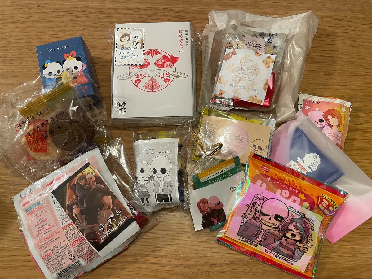 saomaru_ut's tweet photo. かなり遅れてしまいましたが、骨の髄まで愛してるッ！星願2026ありがとうございました！！スペースまで足を運んでくださった方、差し入れくださった方ありがとうございました😭😭
何もお返しできず申し訳ございません。
子どもから隠れながら美味しくいただきます… https://t.co/orfA4y5gNP