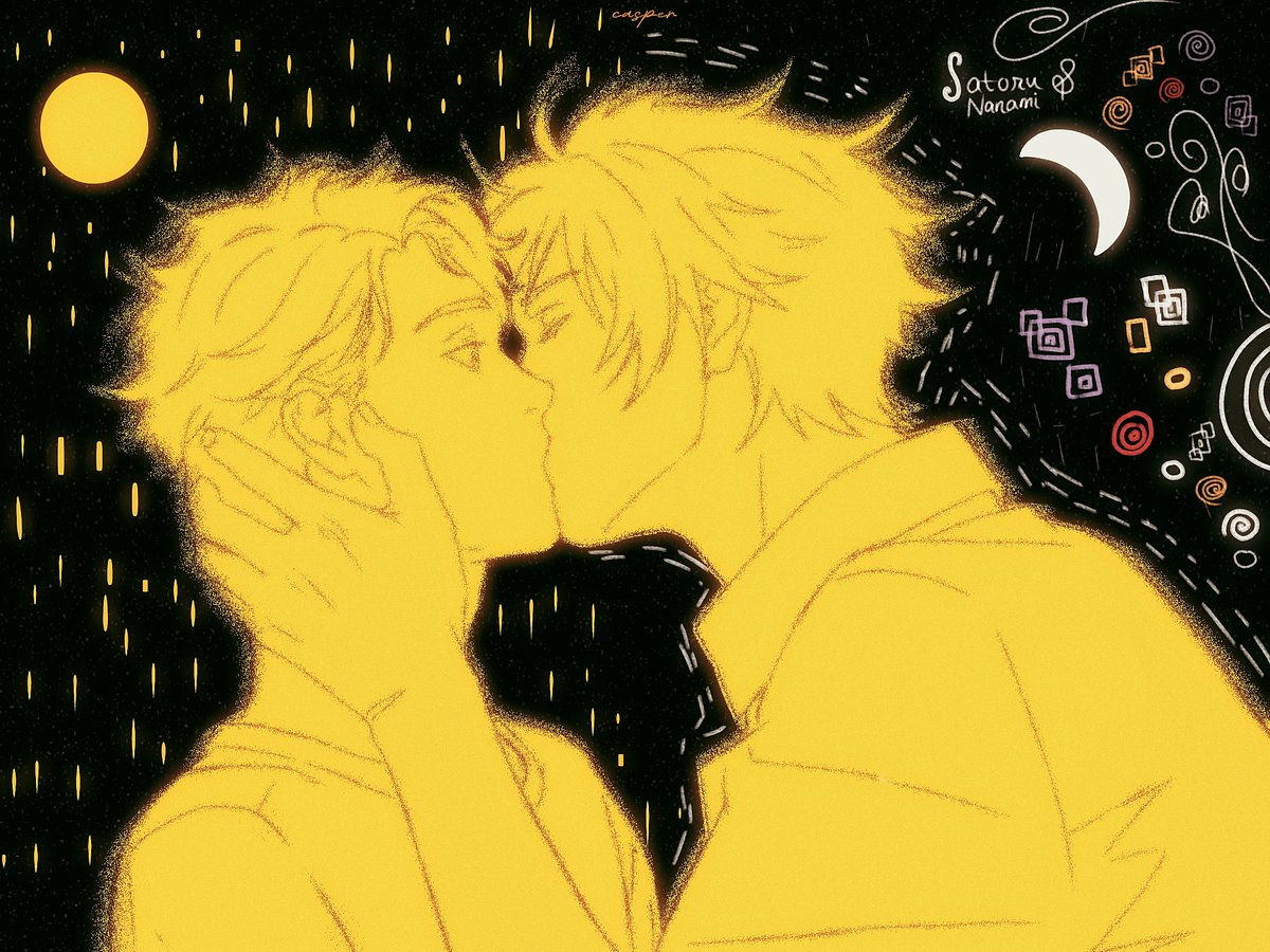 toffeesbox's tweet photo. My very old, very poorly done version of The Kiss for #gonana #nanago #jjk on their day. https://t.co/7vGMk0gEXu