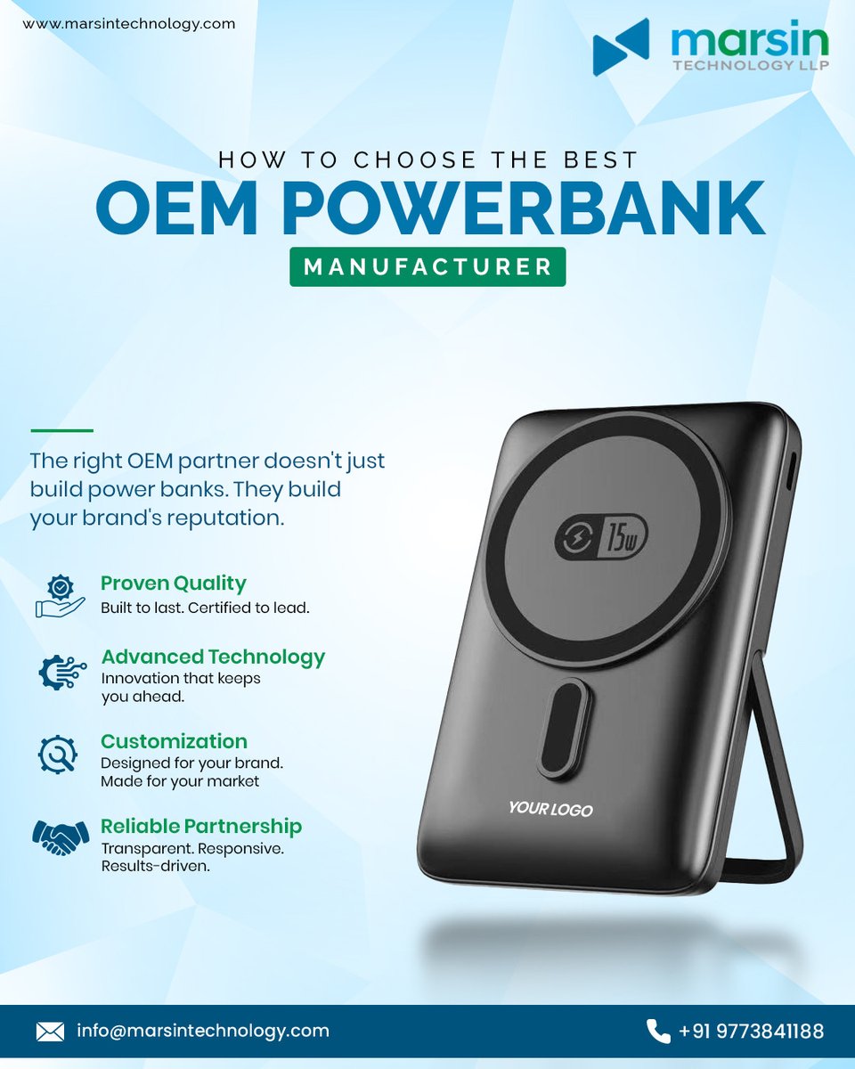 MarsinTechllp's tweet photo. Your power bank reflects your brand. 🔋

Choose the right #OEMPowerBank partner for quality, innovation, customization, and reliable performance. Read our latest blog to make the right manufacturing choice.

📖 Read now: https://t.co/dKAUxPJseV

#OEMManufacturer #MarsinTechnology https://t.co/eaY2Rcw4wQ