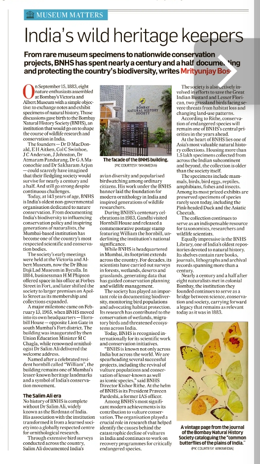 BNHSIndia's tweet photo. We are honoured to be featured in Museum Matters. In this insightful article, Mritunjay Bose traces BNHS’s remarkable journey from its founding in 1883 to becoming one of India’s foremost institutions for biodiversity research, conservation, and environmental education.

#BNHS https://t.co/ww2tBcEY5b