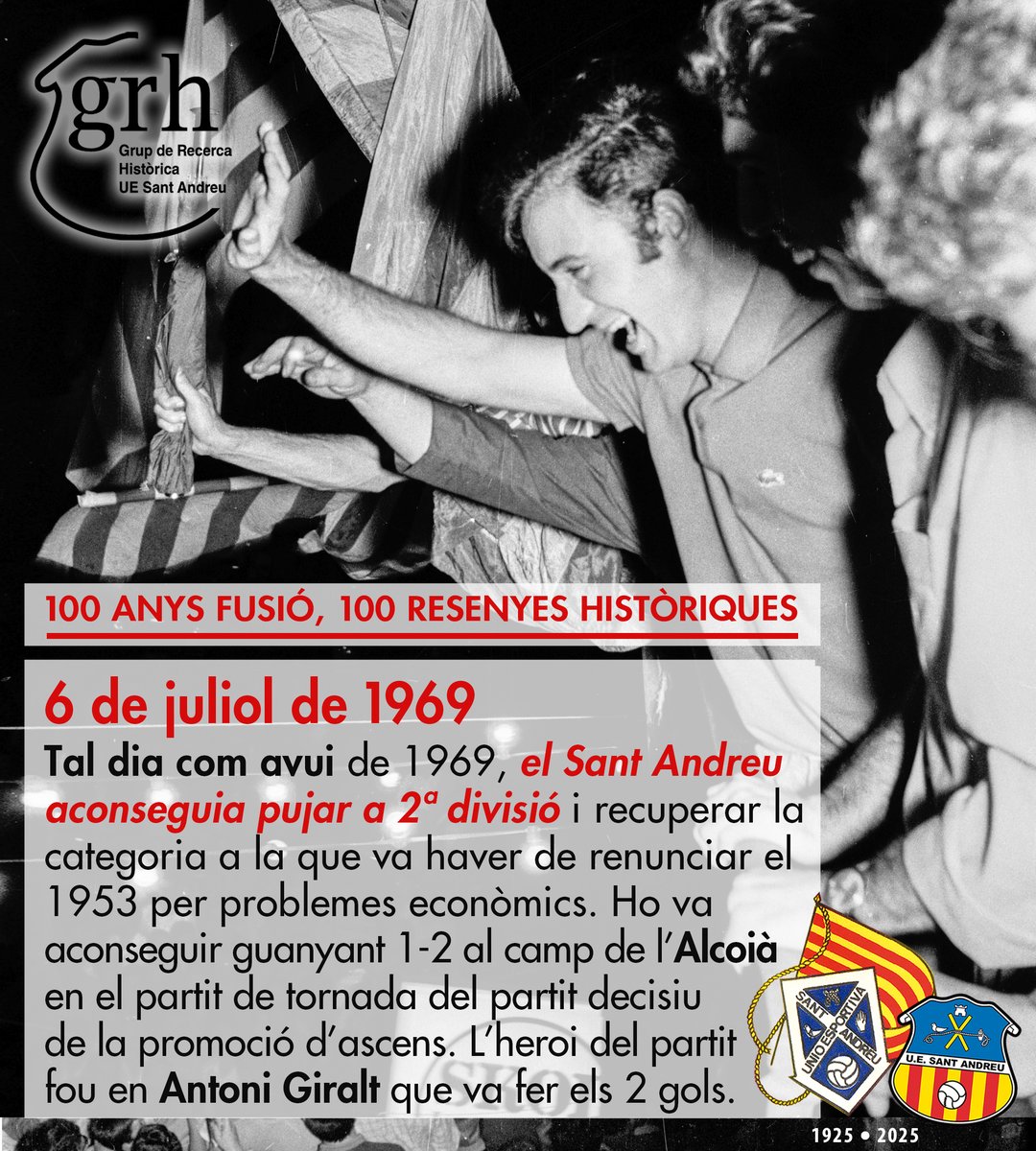 grup_ue's tweet photo. 6 de juliol "100 anys fusió, 100 resenyes històriques" _ 95  #TalDiaComAvui https://t.co/aKEy0gPxsj