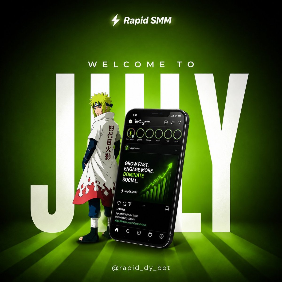 RapidSmm's tweet photo. 🎉 Welcome to July! 🌟

Whether you're just trying to grow your page, get more visibility, or promote something you care about, July is another chance to reach more people and make a bigger impact.

Happy New Month from *RapidSMM*! 💚
https://t.co/Upj5idv1Pl

#HNM #SMM #vira https://t.co/gtNRj7rGPk