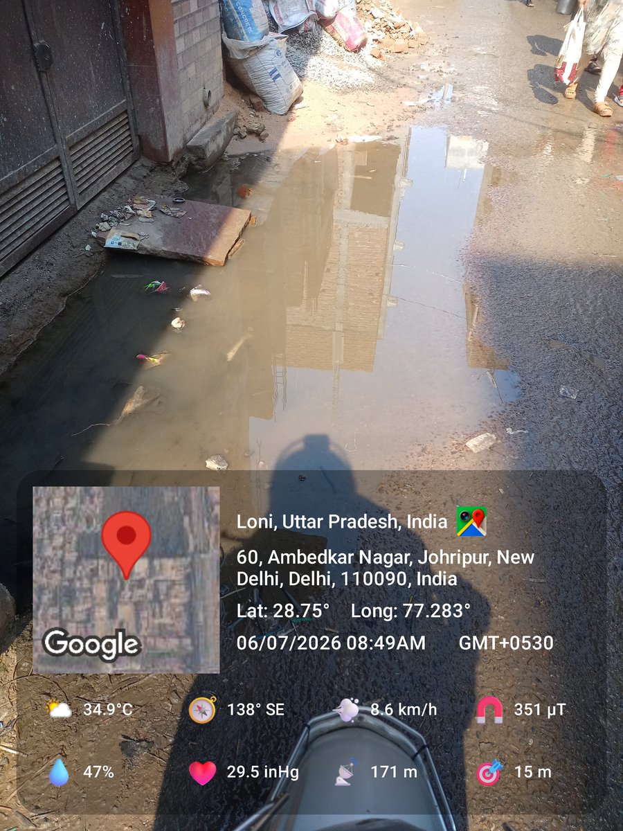 7428Chand's tweet photo. @CMODelhi @CPCB_OFFICIAL @LtGovDelhi @MCD_Delhi @gupta_rekha  ye shiv vihar metro station wali gali jo Ambedkar vihar ka main rasta h yha naali bhari padi h pani nikalne ka rasta nhi h road par beheta h barish ke time me pani se bhar jata h jo kuda kachra bahut gandgi h https://t.co/HcNM9CAmUs