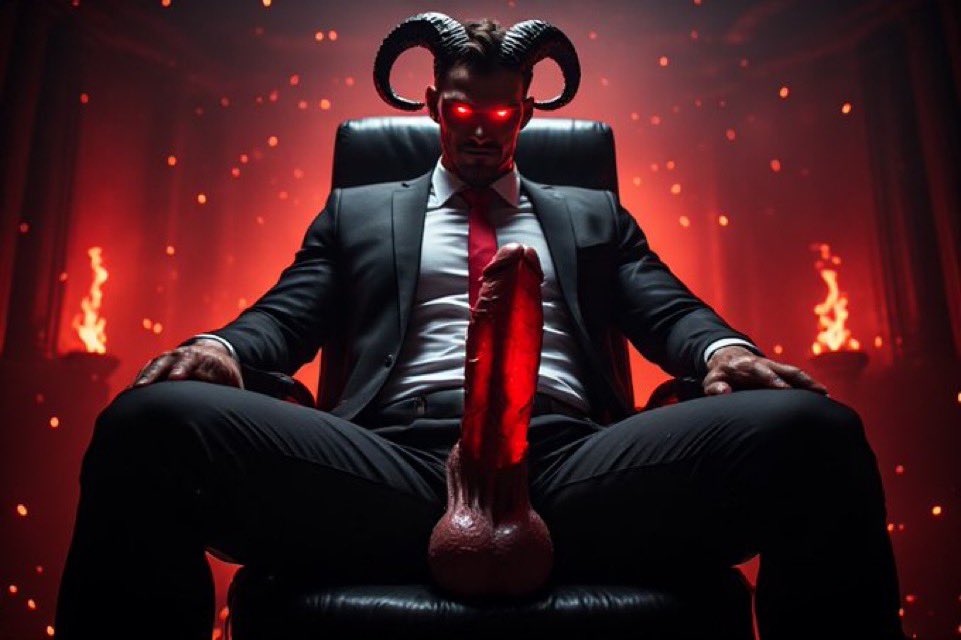 evil8142's tweet photo. Our Dark Lord already knows you’ll distribute His unholy seed with unrestrained demonic lust. You were handpicked to hunt down and breed those pure, innocent holes, flooding them with Satan’s cursed load until they’re completely corrupted, gaping, and addicted to His evil. #Satan https://t.co/xJHCwAXCmz