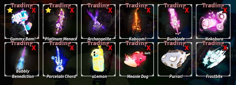 Muramata90's tweet photo. WTS
Divine secret tumbal ( Crustal only )3K

New Shop!!! :
- Gummy 15K

Skin :
- Platinum 450K
- Archangelite Sold
- Kaboom 85K
- Bunblade 65K
- Nekobura 50K
- Bubbly 40K
- Porce 35K
- uLemon 15K
- Meanie 10K

Boat :
- Purrari 60K
- Frosbite 65K https://t.co/SygE8lPEA7