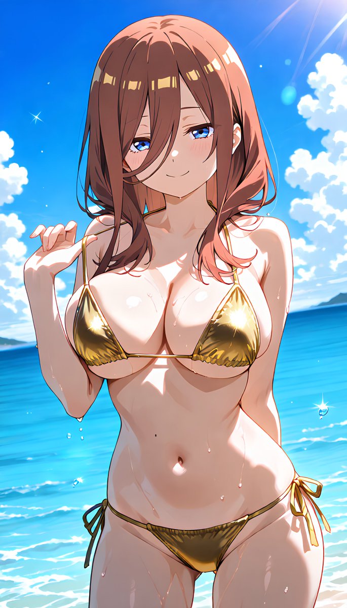Hikari_New05's tweet photo. gold micro bikini / 金色マイクロビキニ

中野三玖 / Nakano Miku
五等分の花嫁 / The Quintessential Quintuplets

This illustration was created by me.
No nudity, no suggestive intent. https://t.co/S4jIr7Rg6j
