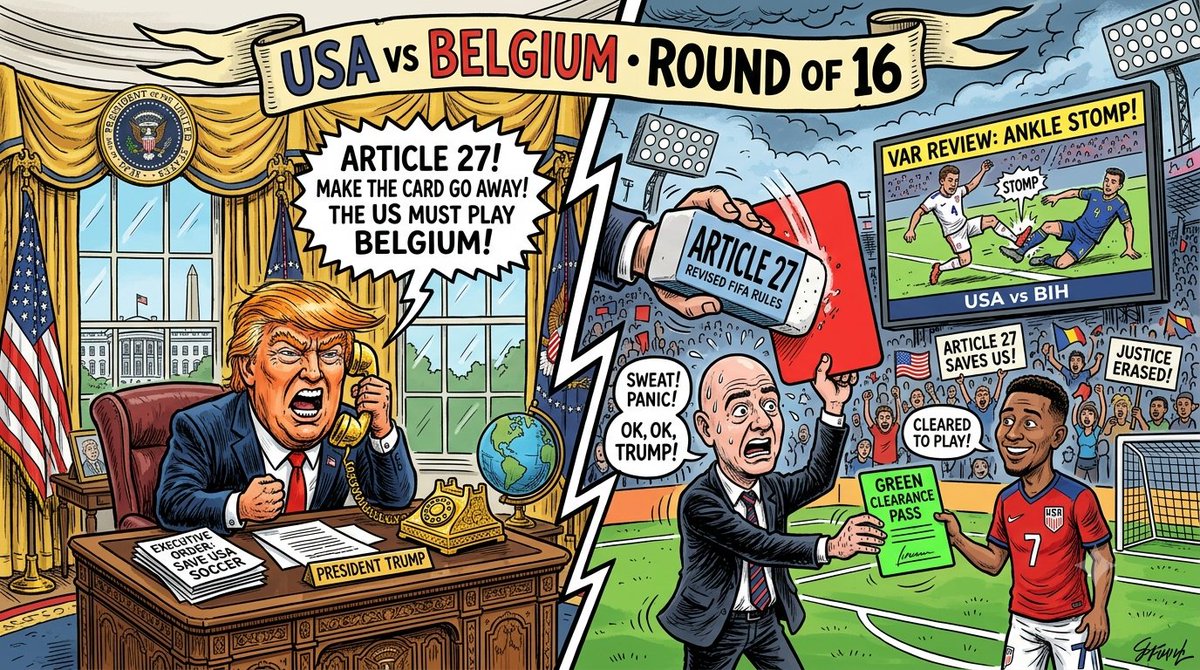 Blueber10249045's tweet photo. @HaterReport When football rules meet political phone calls, is a red card still a red card?
#WorldCup #FIFA #Football https://t.co/hxt5IaRAcE