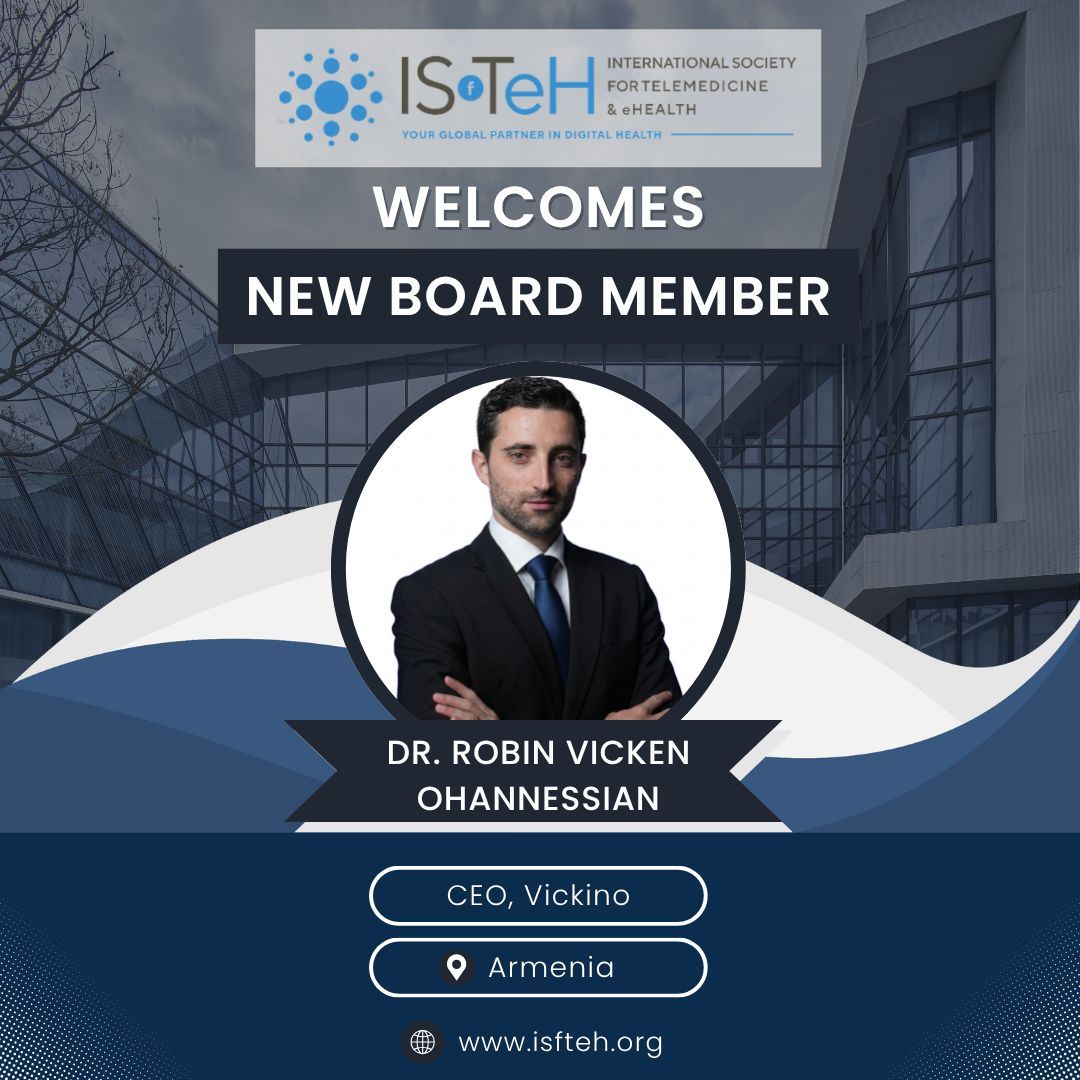 isfteh's tweet photo. We are delighted to welcome Dr. Robin Vicken Ohannessian as a new Board Member of the International Society for Telemedicine &amp; eHealth (ISfTeH).

#ISfTeH #Telemedicine #eHealth #DigitalHealth #GlobalHealth https://t.co/KbTLPcED6M