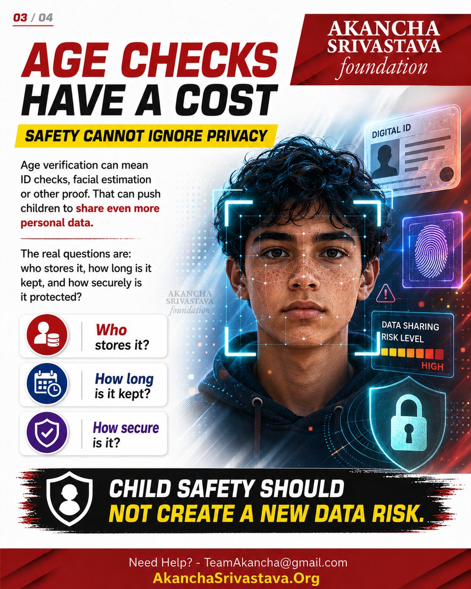 AkanchaS's tweet photo. Social media ban for children - countries exploring it, who enforces it, what's the cost of it and is a ban the whole answer - find out.
#AkanchaSrivastavaFoundation #India #Children #CyberSafety https://t.co/VPROkMkOfN