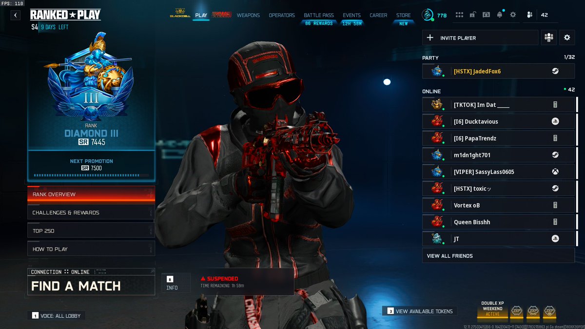 JadedFox's tweet photo. ...and now I'm diamond 3 due to DEV errors. Nice. https://t.co/wu7l52D9cj