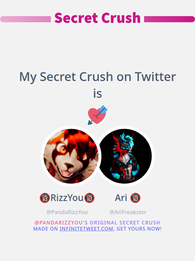 My Secret Crush on Twitter is @AriFreakster ️ infinitetweet[dot]me ...