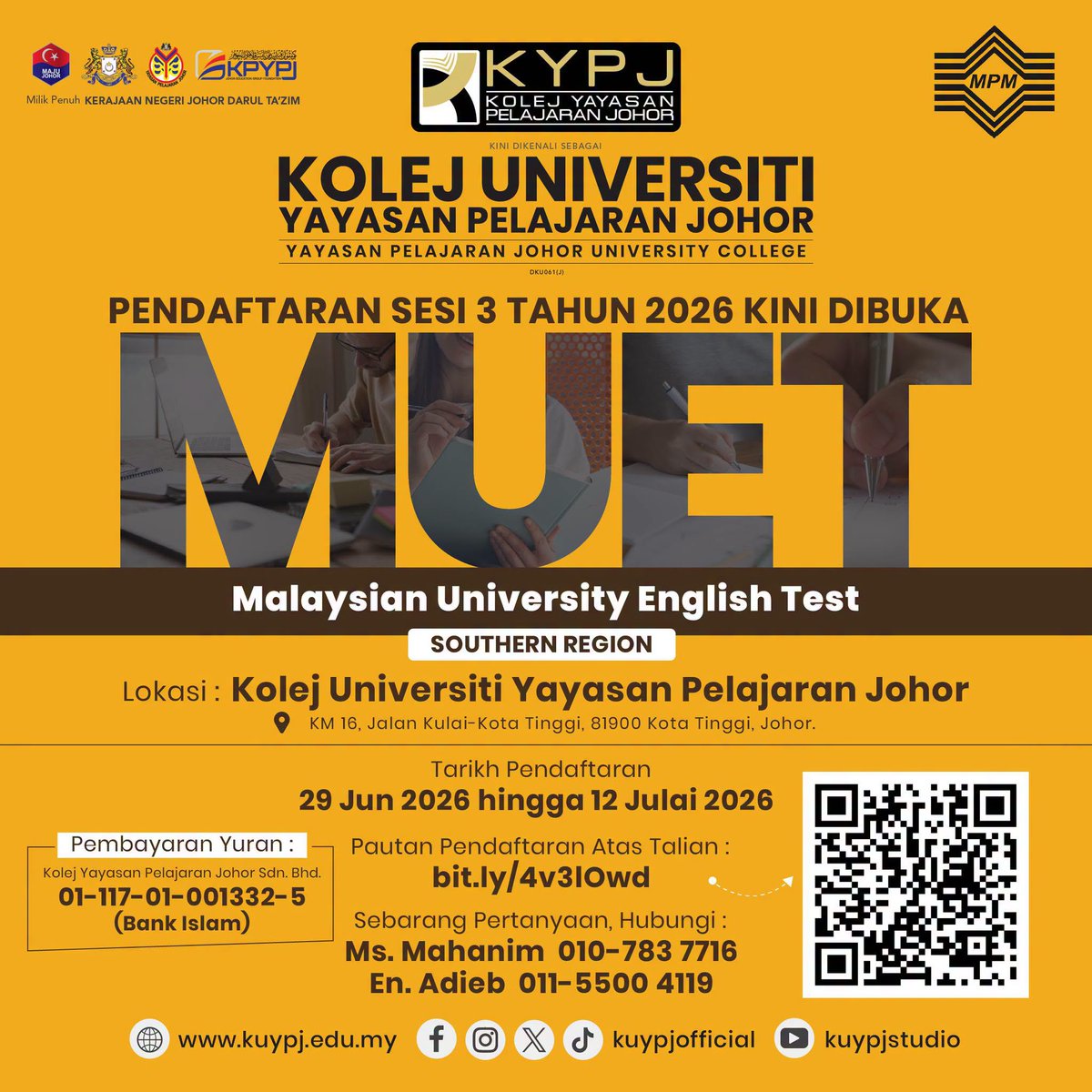 Kolej Universiti Yayasan Pelajaran Johor (@kuypjofficial) / Posts / X