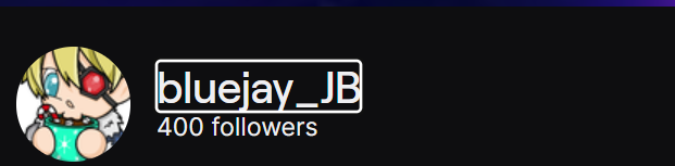 Bluejay_JB_king's tweet photo. oh my! its been a long time coming but we did it! 400 followers! thank you guys so much. now 100 more then something special. https://t.co/sOh71SJAr6
