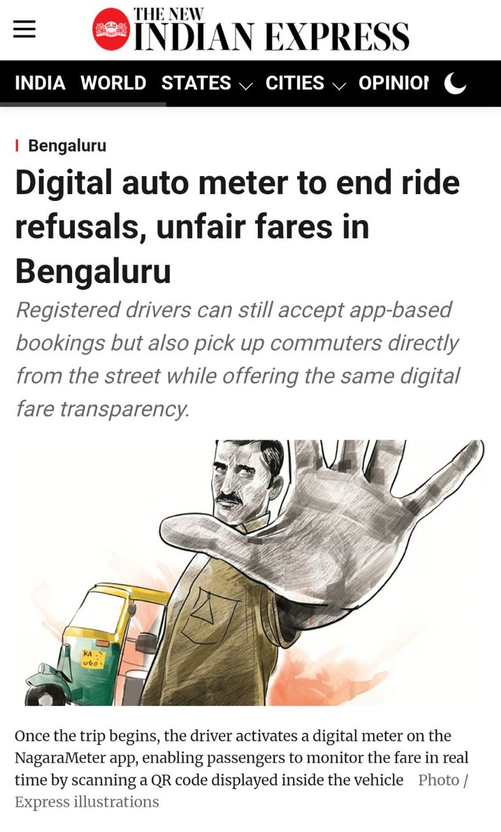 solidview's tweet photo. Societal norms are shaped by us, Bengaluru.
Mainly by our actions.
Confidently street hail autos & taxis and say #MeterHaaki
If the driver says meter illa,
Tell them about Nagara digital meter
More of us must do this
Let's bring back fair fare metered street hailed rides. https://t.co/2WUeCpteZW