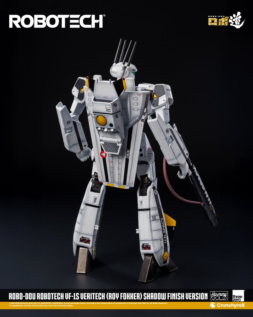 threezeroHK's tweet photo. 【Announcing the ROBO-DOU VF-1S Veritech (Roy Fokker) Shadow Finish Version!】

From the classic anime TV series Robotech comes a stunning new variant: the ROBO-DOU VF-1S Veritech (Roy Fokker) Shadow Finish Version!

ROBO-DOU VF-1S Veritech (Roy Fokker) Shadow Finish Version will be available in limited quantities for on-site purchase at ACGHK 2026 and ChinaJoy 2026 on a first-come-first-served basis.

Building on the acclaimed standard release, this version elevates the figure with meticulously applied shadow-paint detailing that adds depth and realism, perfectly complementing its exceptional poseability and playability.

©1985-2026 Harmony Gold USA, Inc. ROBOTECH®, MACROSS®, and all associated names, characters and related indicia are trademarks of Harmony Gold USA, Inc. All Rights Reserved.

※ This item is available exclusively at select events. Please stay tuned for updates on future sales details.
※ In development. Final product may vary from promotional images.

https://t.co/S62kDFYoHX

#threezero #Robotech #ROBODOU #Veritech #actionfigures