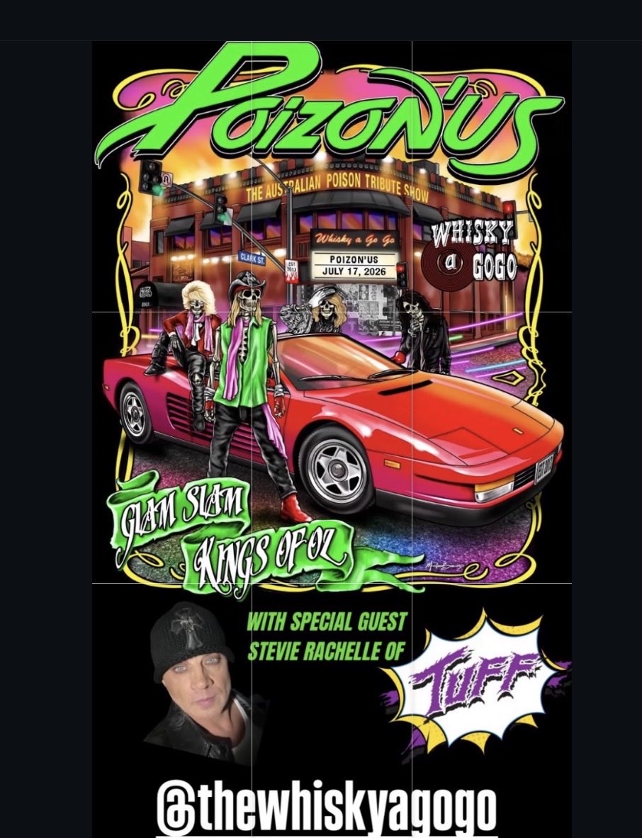 StevieTuff's tweet photo. I will be @thewhiskyagogo Fri. July 17th 2026 as a Guest w/ Australia’s biggest POISON tribute.  

I will be hanging out and getting up and singing a few songs with the guys that night and I hope you will join us for a killer night of music.

See ya there,
Stevie / Tuff 
💪🔥👍 https://t.co/kibRGxqNom