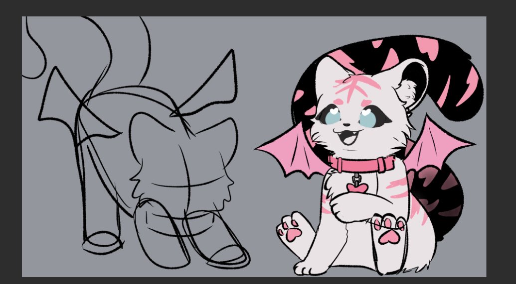 Ghostievt's tweet photo. Do you recognize who might own this cutie? 👀

WIP of someone’s mascotttt 🩷🐯 https://t.co/x75Co3yL5U