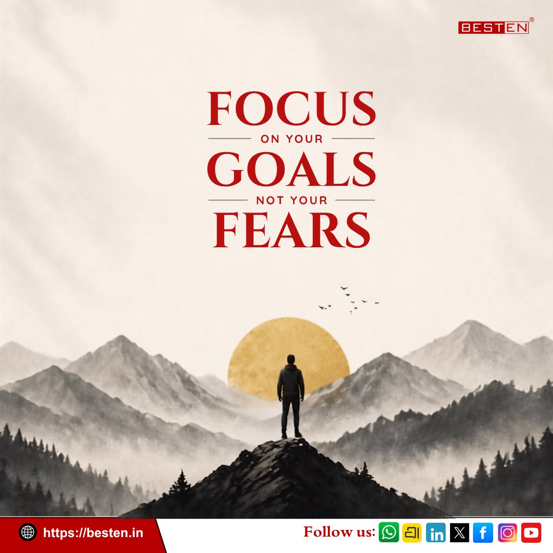 BestenIndia's tweet photo. Don't let fear hold you back. Stay focused, stay consistent, and turn your goals into reality.
Visit us: https://t.co/i2EoXELX8L
#FocusOnGoals #Motivation #Success #GrowthMindset #StayFocused #BestenIndia https://t.co/fBwrPmNbr4