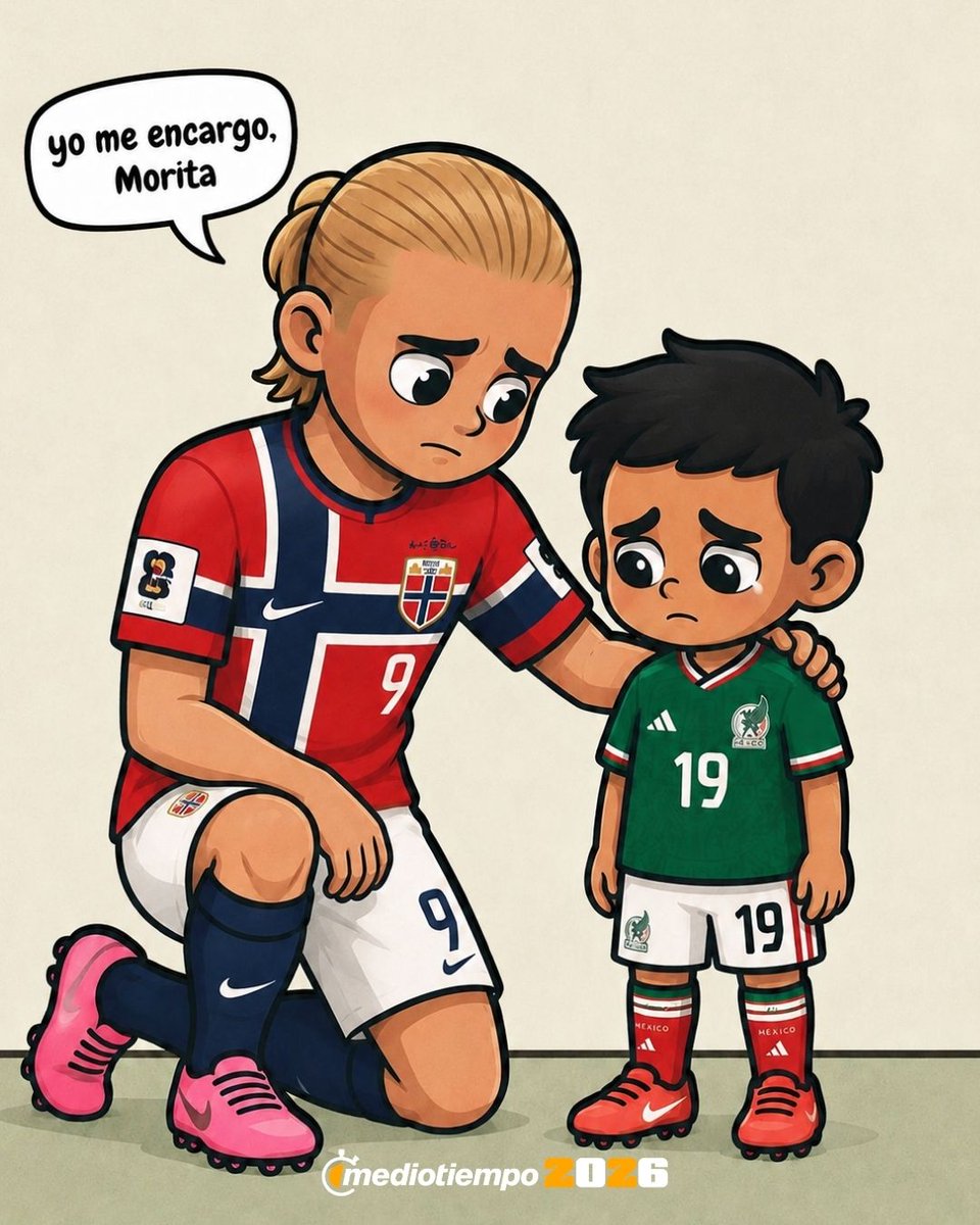 mediotiempo's tweet photo. ¡Por favor, Haaland, por Morita! 😞💔🇳🇴 https://t.co/L005Bf80Ku