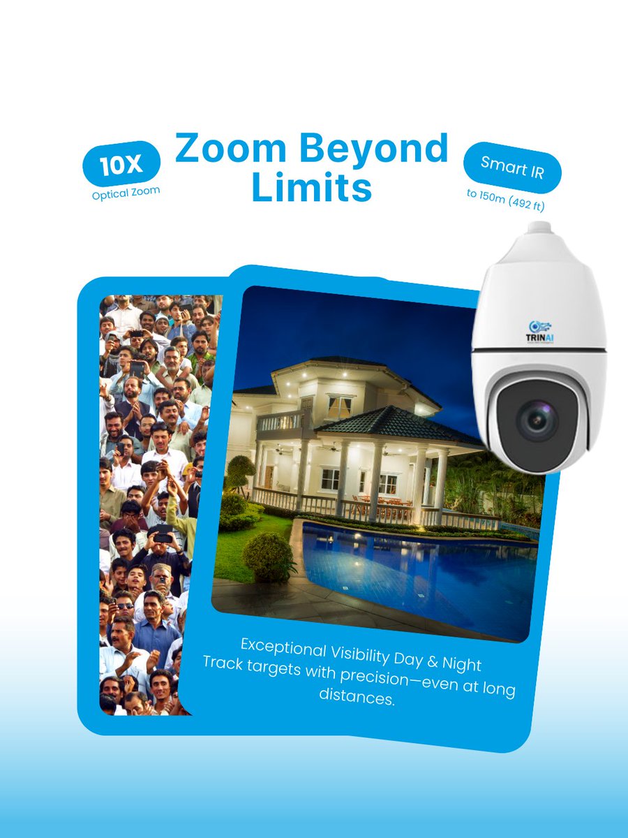 trinai_official's tweet photo. Smarter surveillance starts with the right camera.
With 4MP resolution, intelligent tracking, optical zoom, and 24/7 monitoring capabilities, our PTZ Camera ensures reliable security across large areas.
Visit: https://t.co/gV9L4qmLMv
#SmartSecurity #PTZCamera #AI #VideoMonitoring https://t.co/JXaNSy8keD