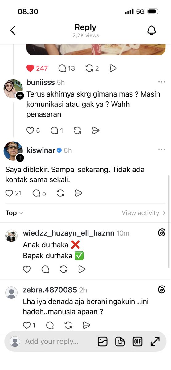 ninolimanino's tweet photo. @0tk0il beneran mas, dan mas Kiswinar lagi lmyn aktif bgt lagi di threads 😅 https://t.co/FvpWABbbqY