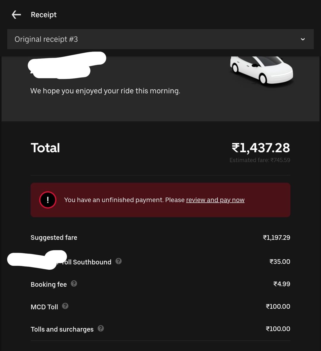 shetakesissue's tweet photo. @Uber_Support On what planet does my fare go from 745 to 1437, almost double? Have you guys gone insane, or are your drivers playing smart? I want to pay the fare I originally booked, nothing more. I’ll delete your app and use Ola instead. I’m not gonna pay this ridiculous amount https://t.co/yIMQvyeAXo