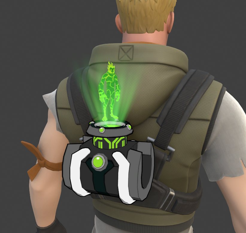 onslaughtiscool's tweet photo. its still like a dream of mine to just have The Omnitrix itself as a backbling. maybe it could have edit styles to let you pick which alien is on a hologram https://t.co/zHmZdcofU2