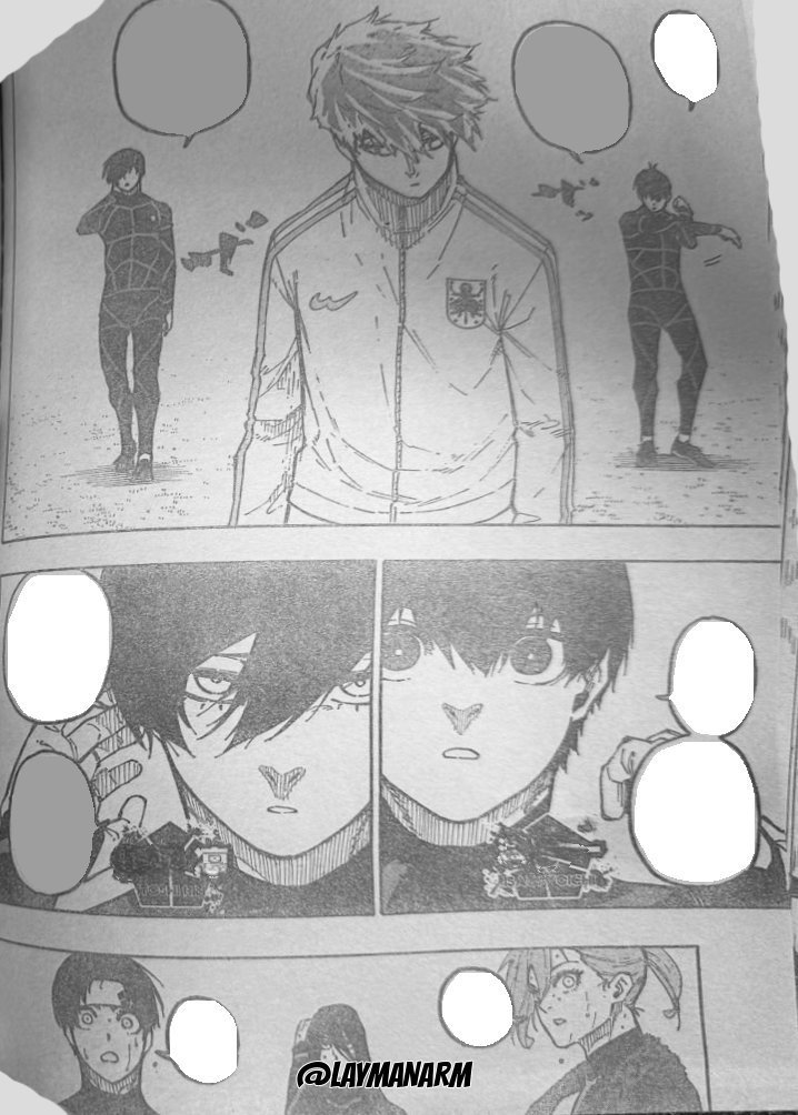 iitoshrin's tweet photo. !! BLLK 353 LEAKS !! 

isagi: yo who the fuck is this guy
rin: idk but hes ugly asf as fuck af
isagi: i see.. lets duomog him then
rin: tch... lets beat up this chopped hoe
chigiri: omg! the rinsagi aura is too strong! 
nanase: this is kinda gay https://t.co/mFTVir4FlZ
