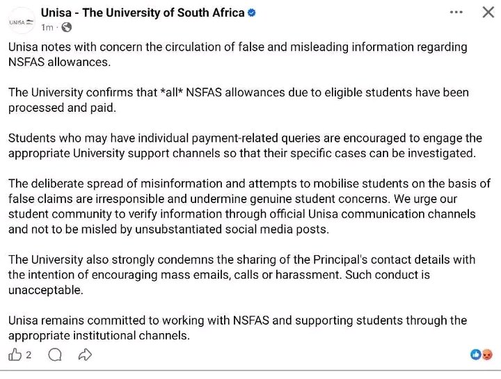 boitytapo's tweet photo. @ChrisExcel102 Then @unisa  post this while we havent got our money
Unisa doesnt care about us https://t.co/cEIYorGZsI