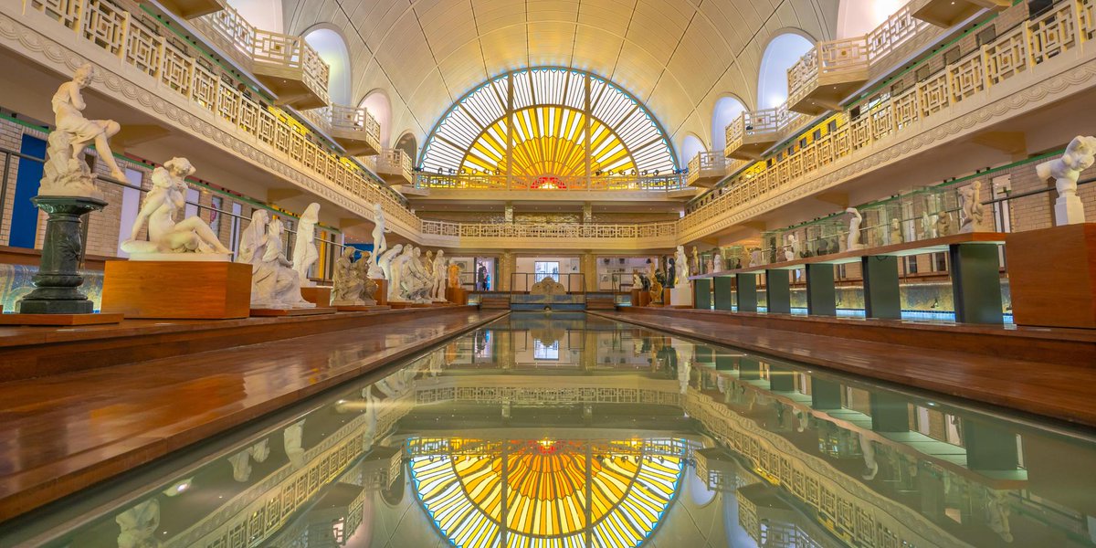formsarchive's tweet photo. One of the most beautiful examples of adaptive reuse: an Art Deco swimming pool turned museum.  

La Piscine Museum 
Arch. Albert Baert, 1932. https://t.co/8AzNkVCu1s