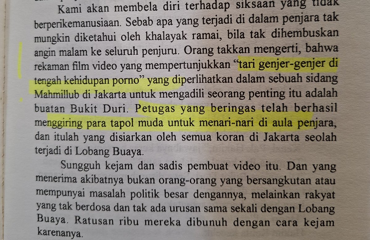 andinadwifatma's tweet photo. Dalam otobiografinya selama dipenjara 20 tahun, Wasekjen Gerwani Sulami Djojoprawiro bercerita tari genjer2 yang diframing porno-sadistis itu, ada juga yang dishoot di penjara Bukit Duri. https://t.co/9euZojzGtL