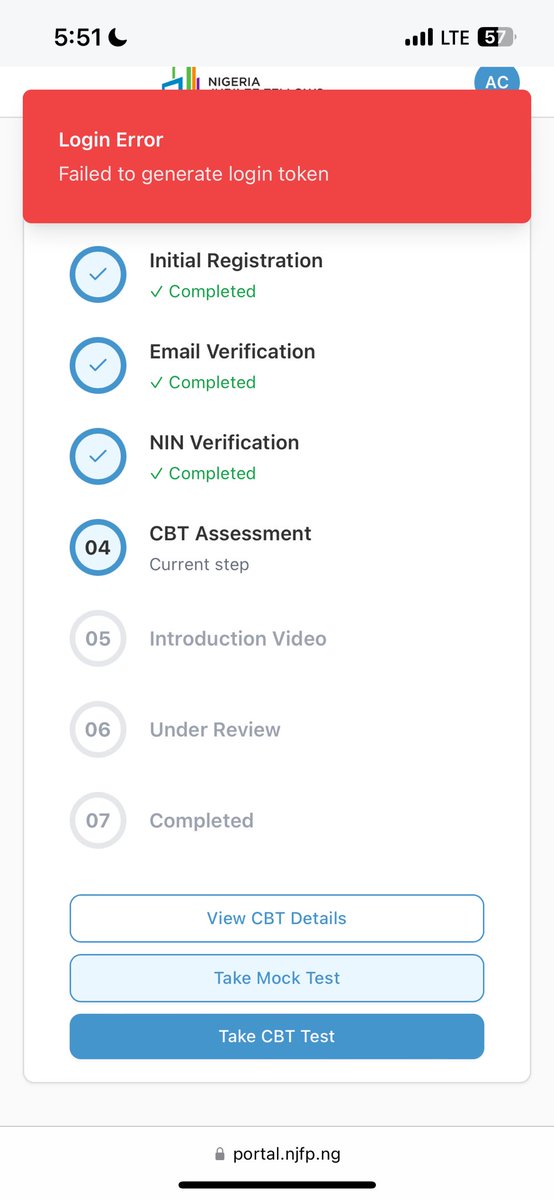 king_kunnie's tweet photo. @Lawdee_jnr Please I’ve not been able to schedule or take my cbt assessment for the past two weeks now I keep getting this error message. Please do you have any idea on what I could do? https://t.co/q8STtmwq7R