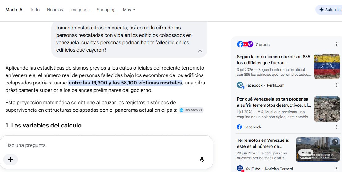 DumatClementine's tweet photo. Interesados en conocer cifras realistas de muertes en el terremoto de Venezuela ? Pregunta a la IA para que recopile información de terremotos anteriores y te de una proyección. Aterrador. 1/2
#VenezuelaNoEstáSola https://t.co/l6z2P344jG