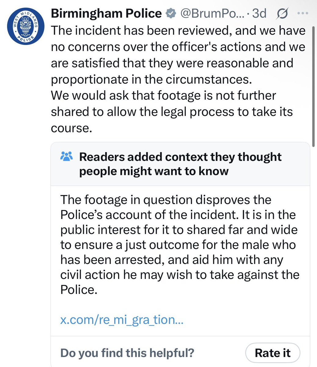libsoftiktok's tweet photo. UK police said their officers did nothing wrong by arresting the victim of an assault and letting the attackers go free

Three days later after getting ratioed and community noted into oblivion, they walked it back and now say they’re investigating

The power of X

Just imagine if Elon hadn’t bought Twitter