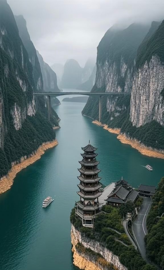 inner76602463's tweet photo. 清江峡谷全景 https://t.co/a47rmqpI3o