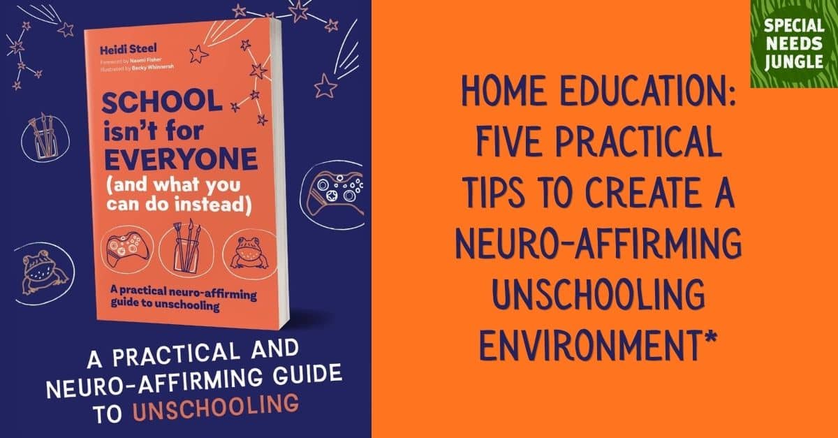 SpcialNdsJungle's tweet photo. NEW GIVEAWAY! Growing numbers of families are looking into home education: Unschooler, Heidi Steel offers five practical tips to create a neuro-affirming Unschooling environment* And we have a copy of her book to GIVEAWAY! https://t.co/BRcg5YCHZB https://t.co/2drQtGxDUp