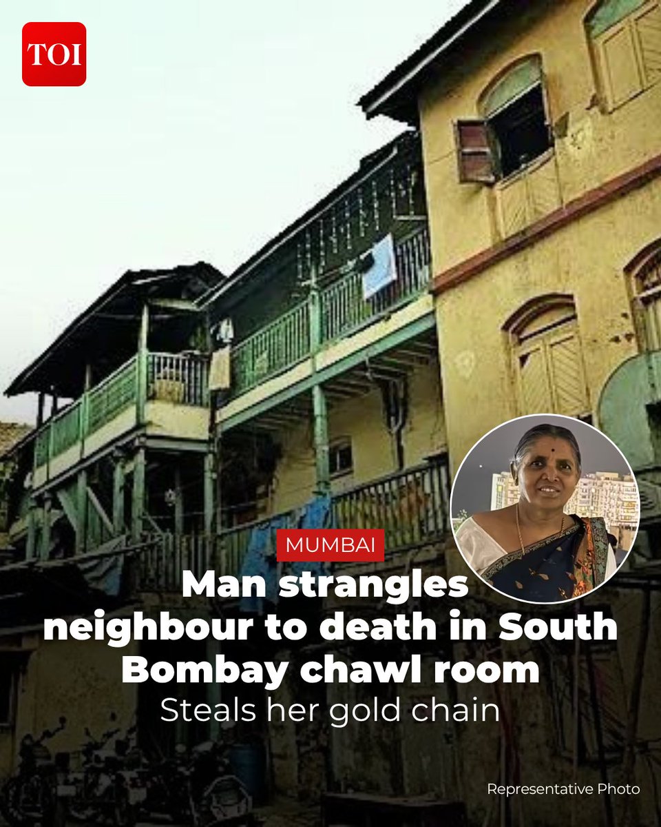 timesofindia's tweet photo. #Mumbai | Malabar Hill police have arrested a 23-year-old man for allegedly killing his 55-year-old neighbour and robbing her gold chain within 24 hours after her body was found in her chawl room at Nepean Sea Road. The murder came to light on Saturday after the victim, who worked as a domestic help, failed to respond to repeated calls from her family.

Details here 🔗https://t.co/xgzue5SZCN

Breaking news, top stories, complete coverage — all on the TOI App. Download now! 👉 https://t.co/ogFaRsVinV

#MumbaiNews #MalabarHill #chawl #goldchain #Maharashtra #IndiaNews