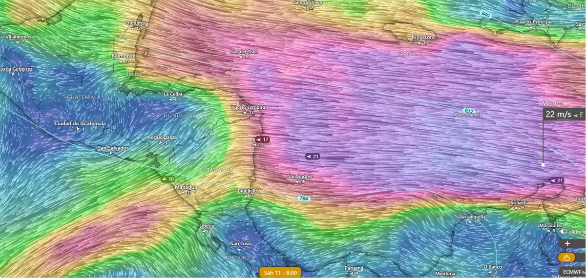 hidromet's tweet photo. La Onda Trop más cercana va a cruzar C. A. la noche de mañana lunes 6 de julio y martes 7.... viene rápido dentro del flujo del Caribe acelerado, y esa será la tónica por  5 a 6 días más, habrán lluvias con tormentas aisladas  a dispersas de rápido desplazamiento. !!! https://t.co/hu89UAZ8IL